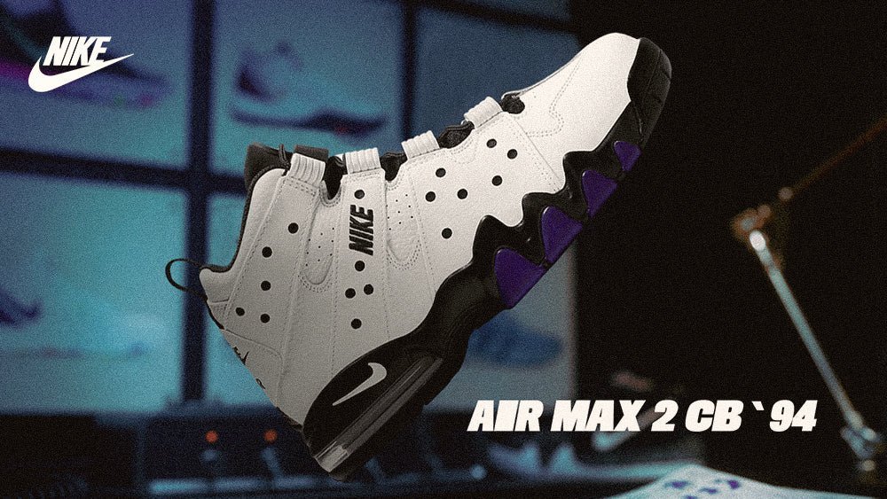 Nike Men's Air Max 2 CB `94 "White Varsity Purple" - Tops and Bottoms USA