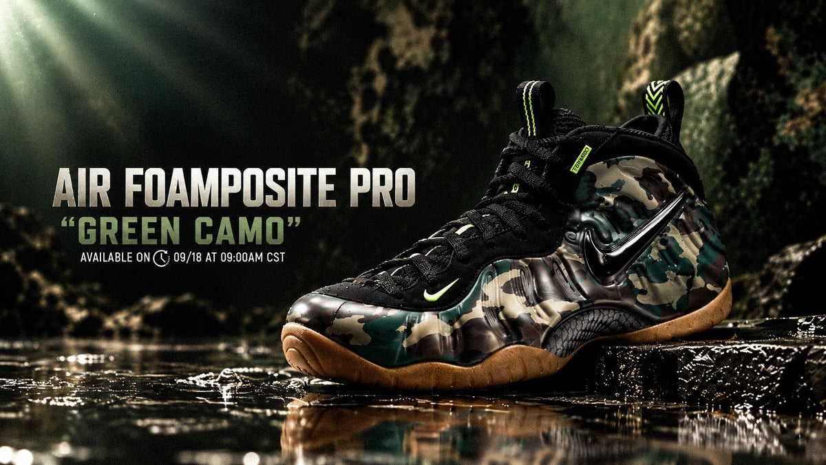 Nike Air Foamposite Pro "Green Camo" Returns to the Frontline of Sneaker History