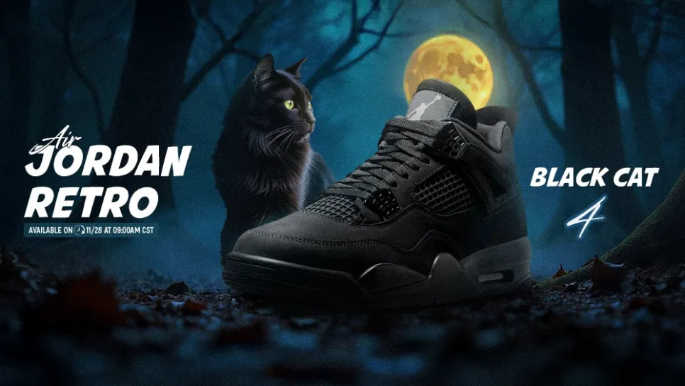 Air Jordan 4 Retro “Black Cat” Banner