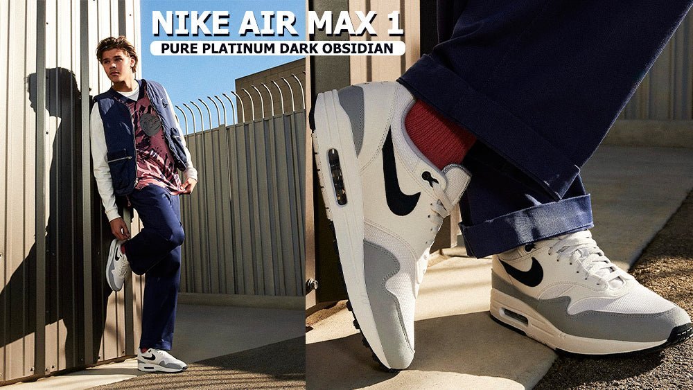 Nike Air Max 1 "Pure Platinum Dark Obsidian" - Tops and Bottoms USA