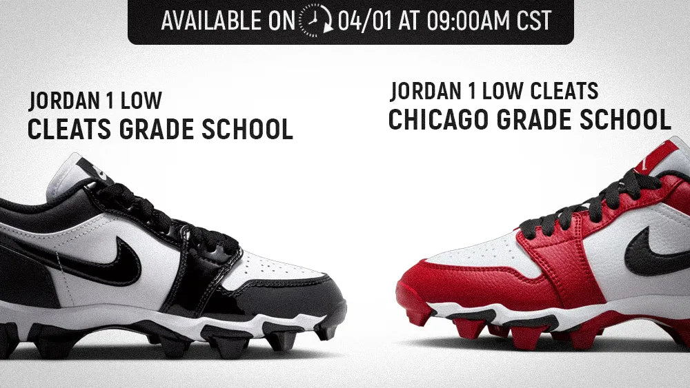 Kid's Jordan 1 Low Cleats "Chicago" & Grade School