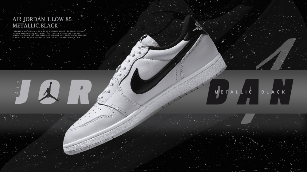 Men's Air Jordan 1 Low 85 "Metallic Black" - Tops and Bottoms USA