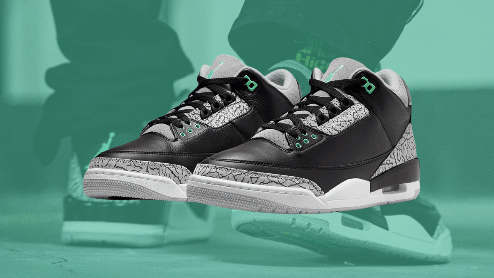 靴 Nike Air Jordan 3 Retro \"Green Glow\" Jordan 3 Retro 'Green Glow' - Air Jordan - CT8532 031 - black