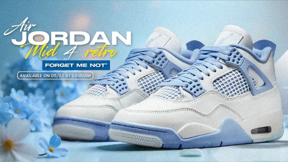 AJ4 Mid “Forget Me Not” — Mother’s Day Drop You Can’t Miss - Tops and Bottoms USA