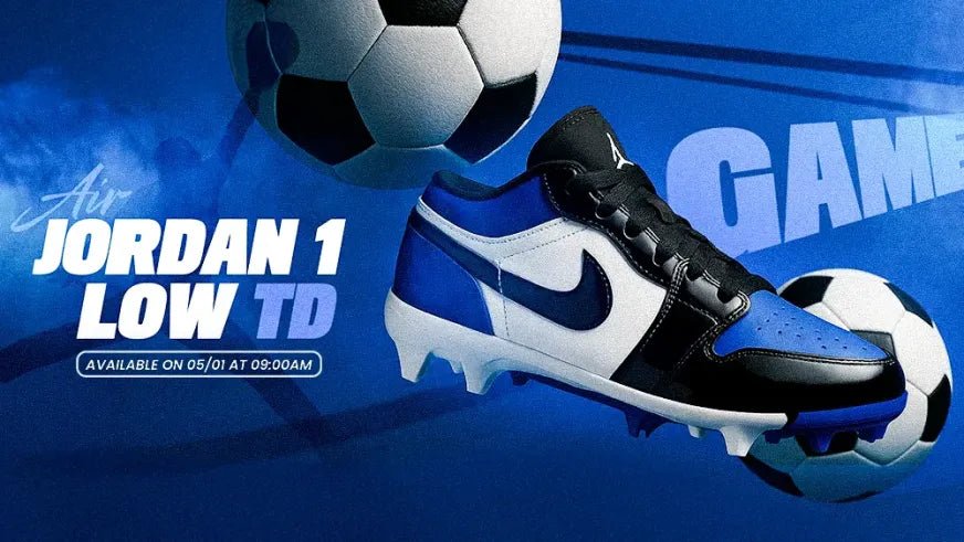 The Air Jordan 1 Low TD Cleat “Royal Toe”: Court DNA to Turf Legacy - Tops and Bottoms USA
