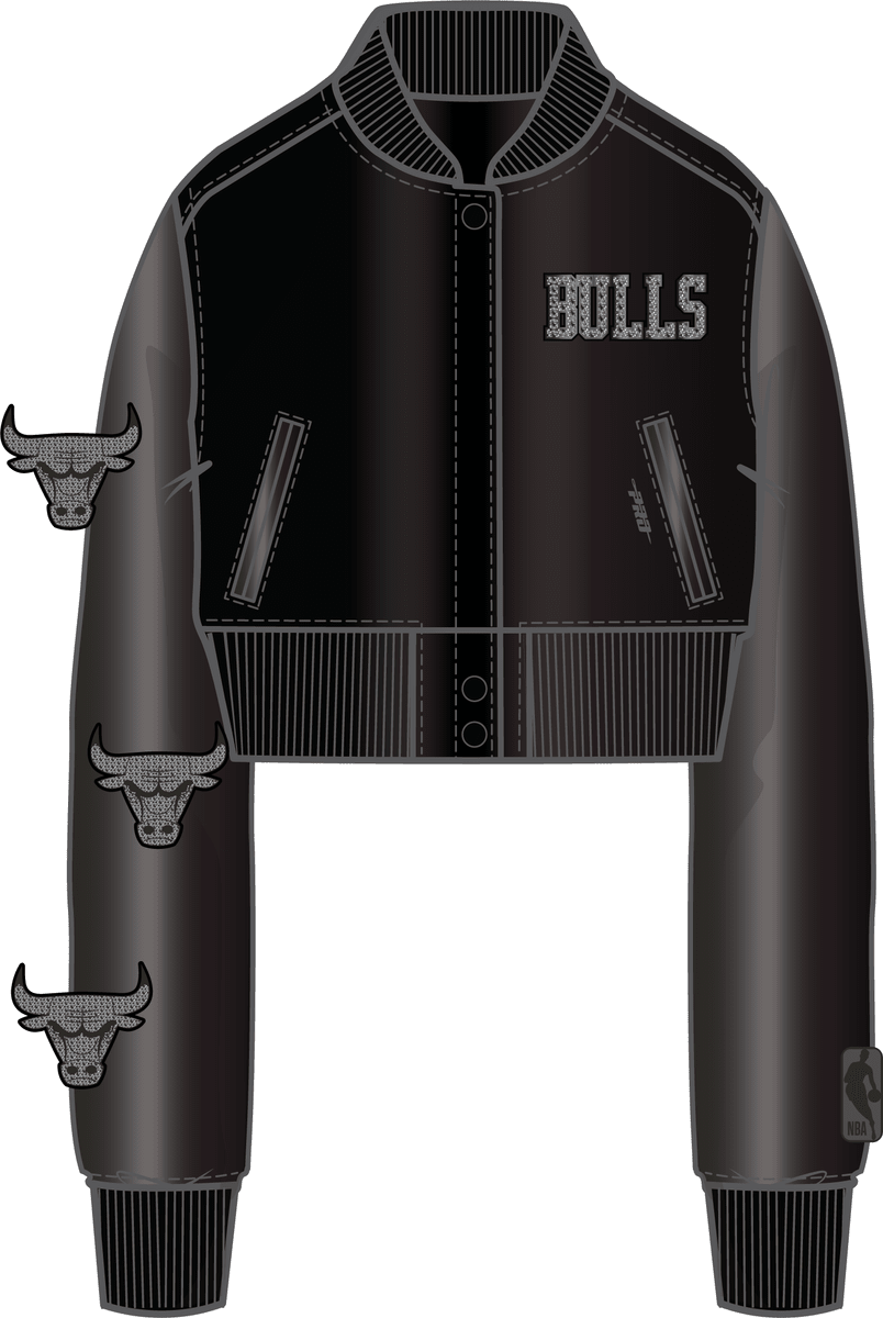 Women's Chicago Bulls Washed Crystalline Leather Varsity Jacket Pro Standard - Tops and Bottoms USA