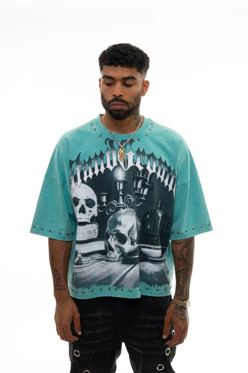 Men's Stand Proud Gothic Skull Graphic T-Shirt
