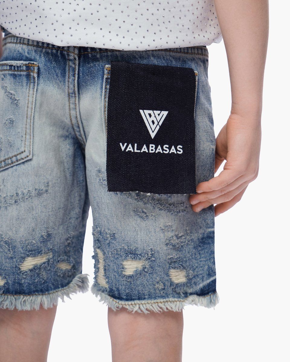 Kid's Clipped Denim Shorts