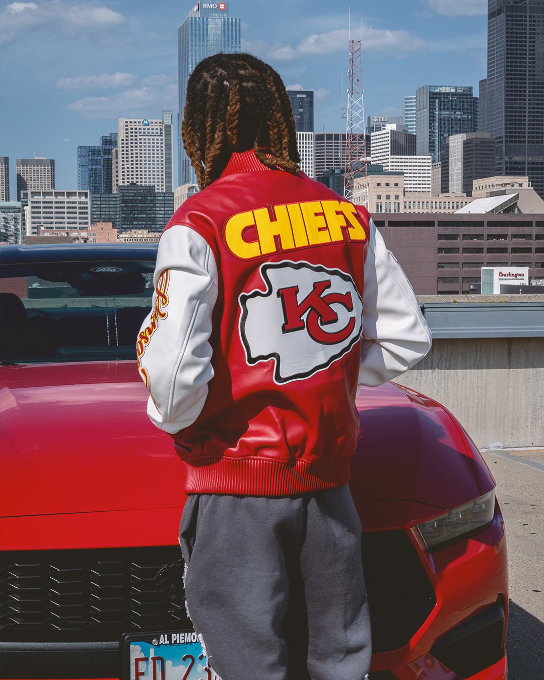 Men's Kansas City Chiefs Leather Varsity Jacket Pro Standard - Tops and Bottoms USA