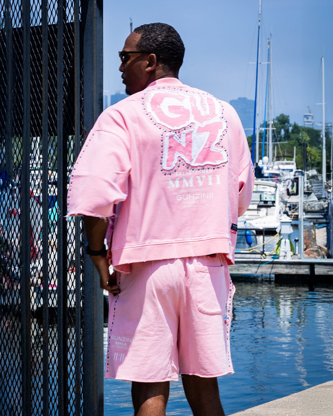 Men's Classic Full Zip T-Shirt and Short Outfit Gunzinii - Tops and Bottoms USA