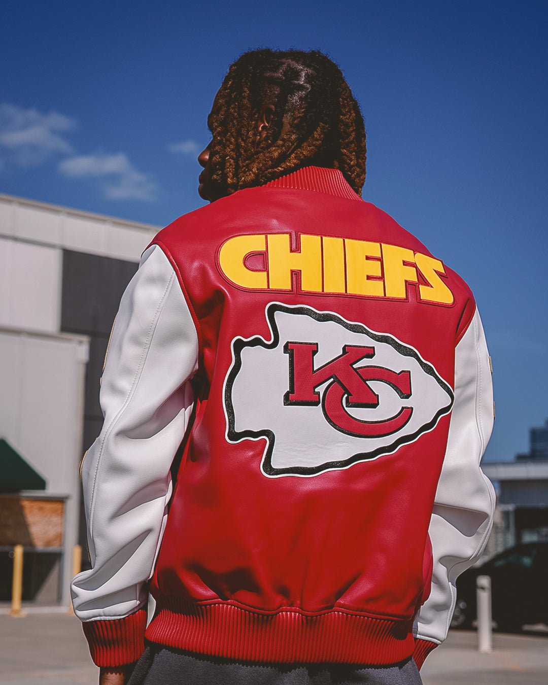 Men's Kansas City Chiefs Leather Varsity Jacket Pro Standard - Tops and Bottoms USA