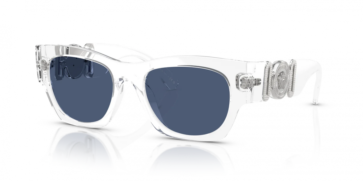 Men's Versace Crystal White Blue Sunglasses