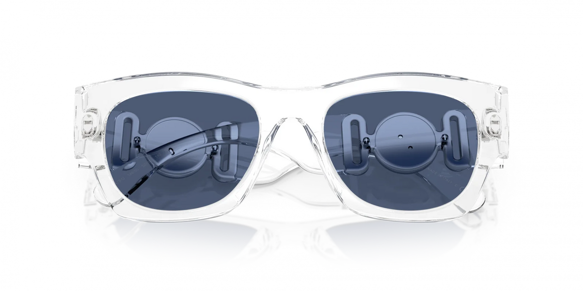 Men's Versace Crystal White Blue Sunglasses