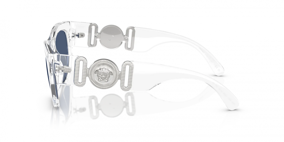 Men's Versace Crystal White Blue Sunglasses