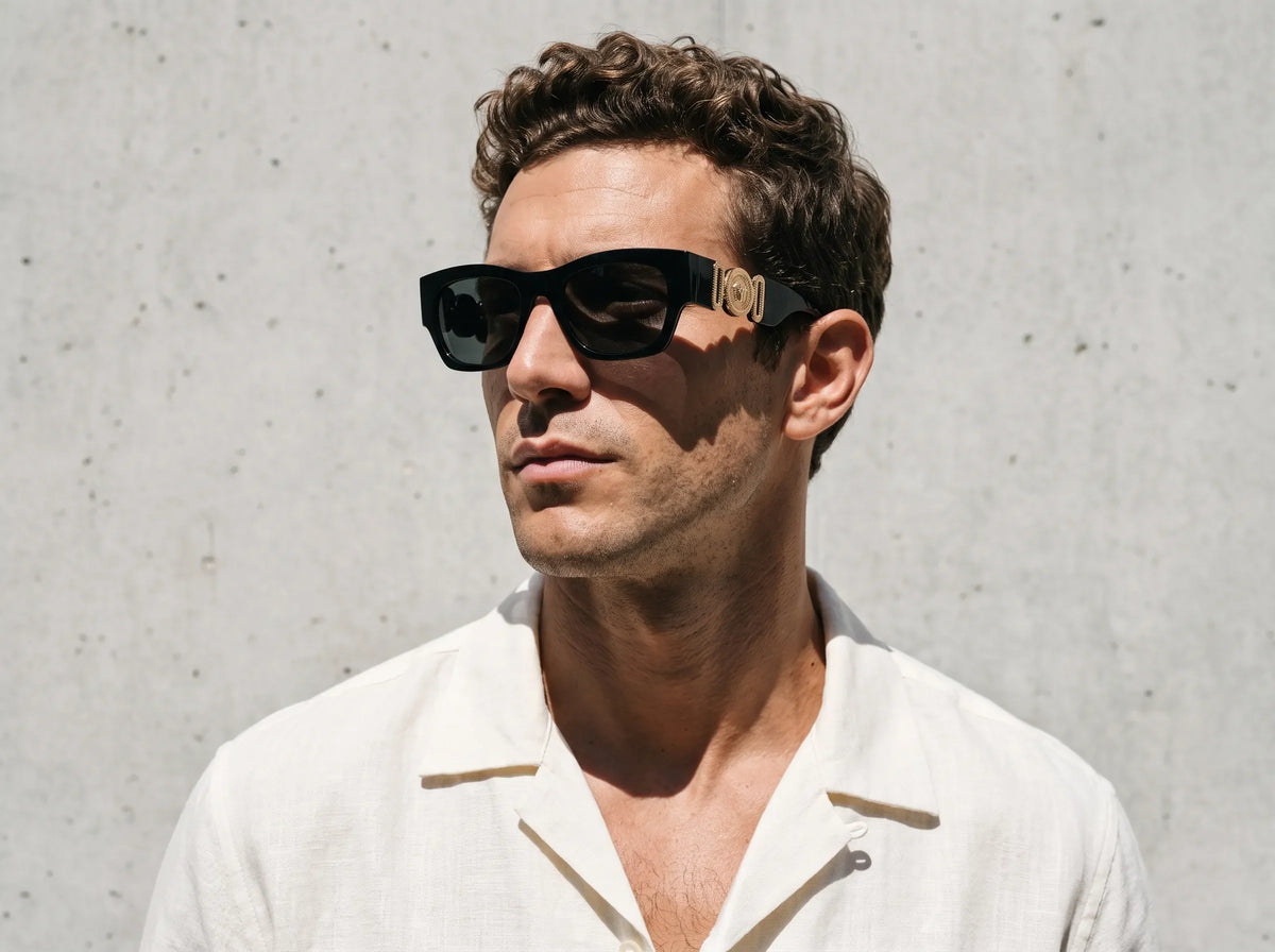 Men's Versace Black Dark Grey Sunglasses