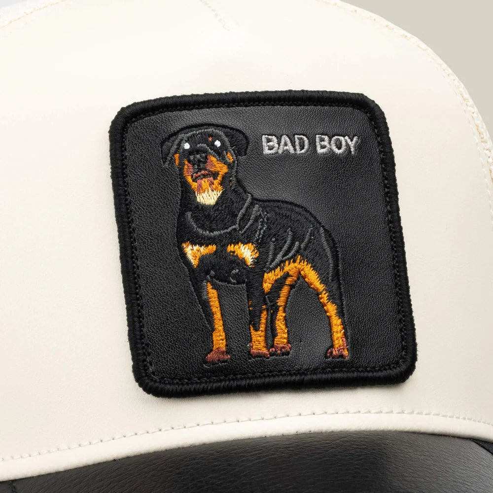 Faux Leather Rottweiler Trucker Hat