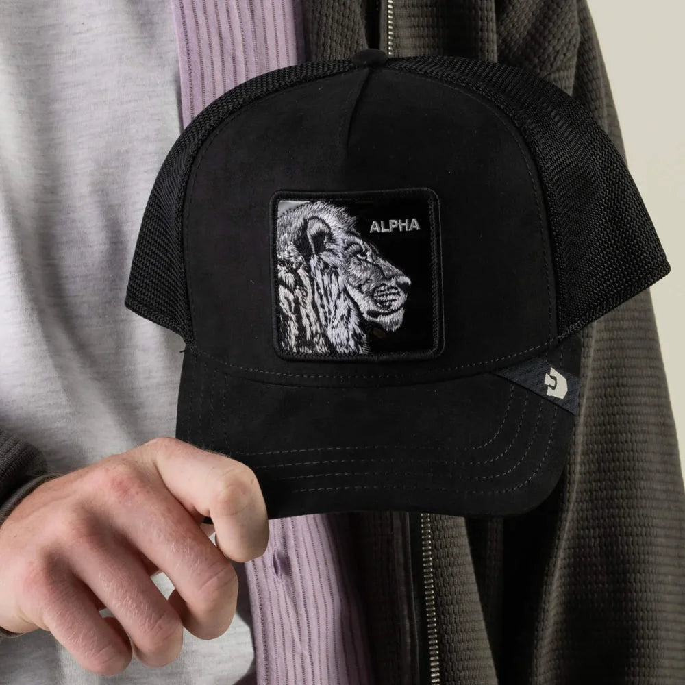 Black Out Lion Trucker Hat
