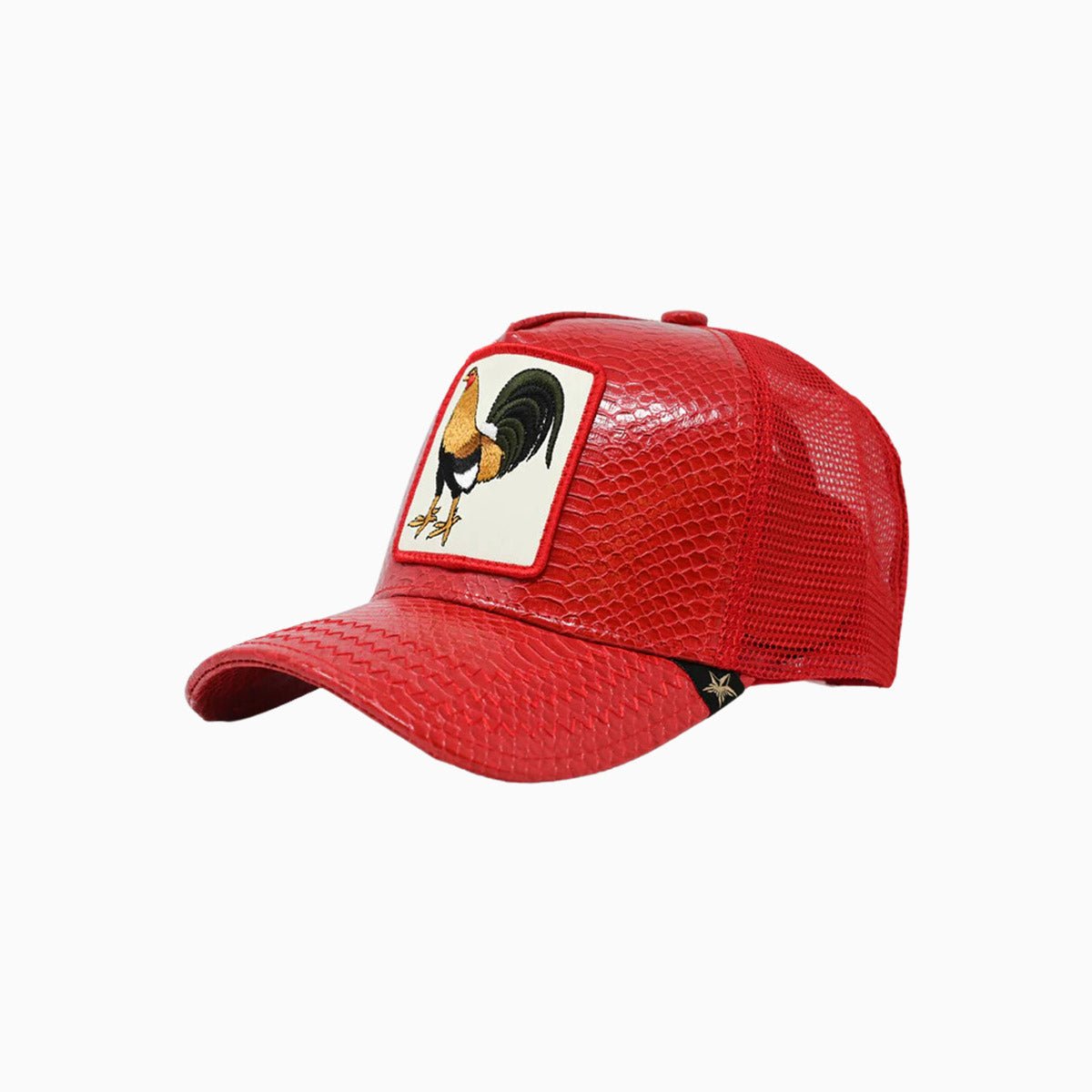 gold-star-hats-the-rooster-leather-trucker-hat-1035-red