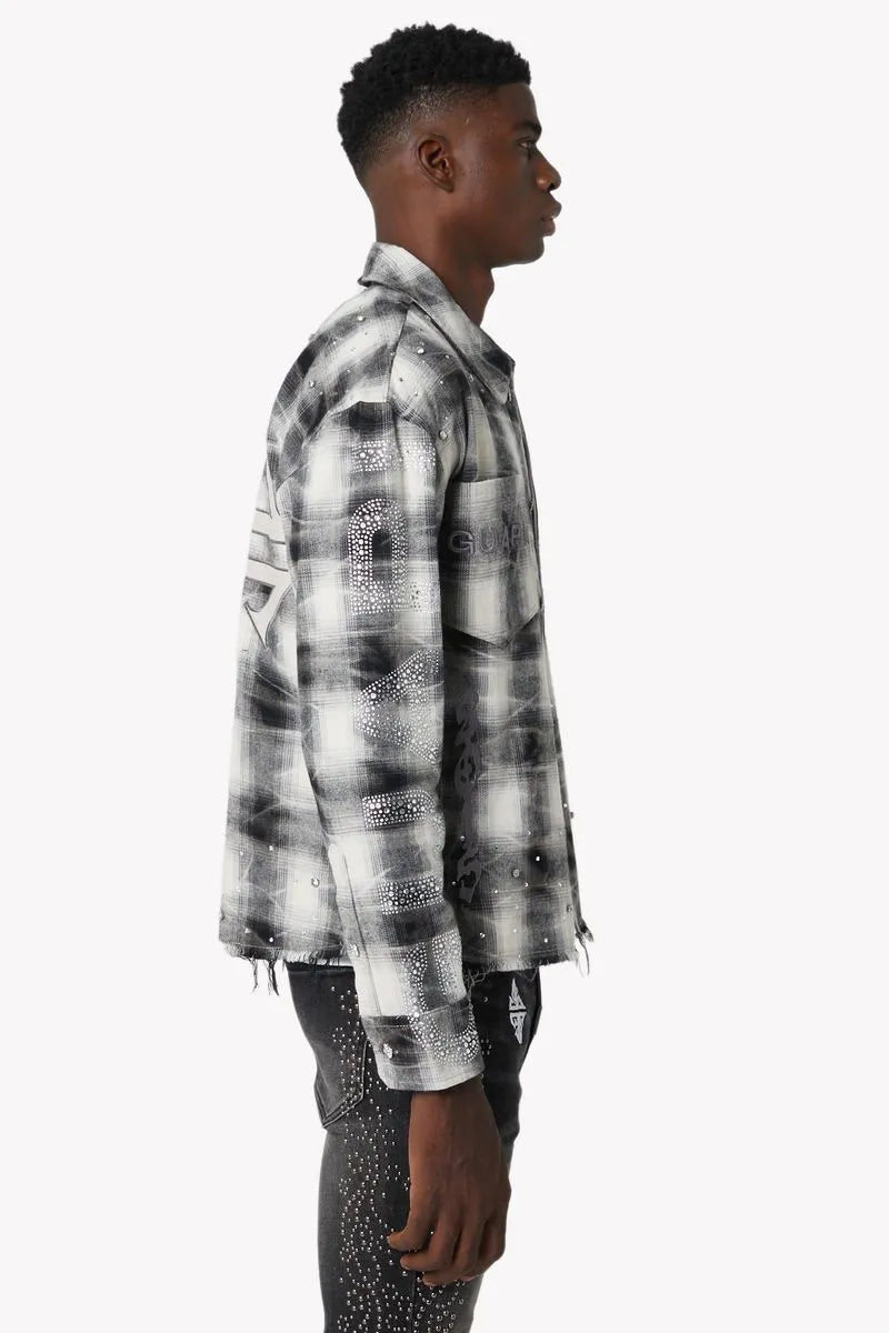 Men's Cloud Grey Cross Flannel Shirt