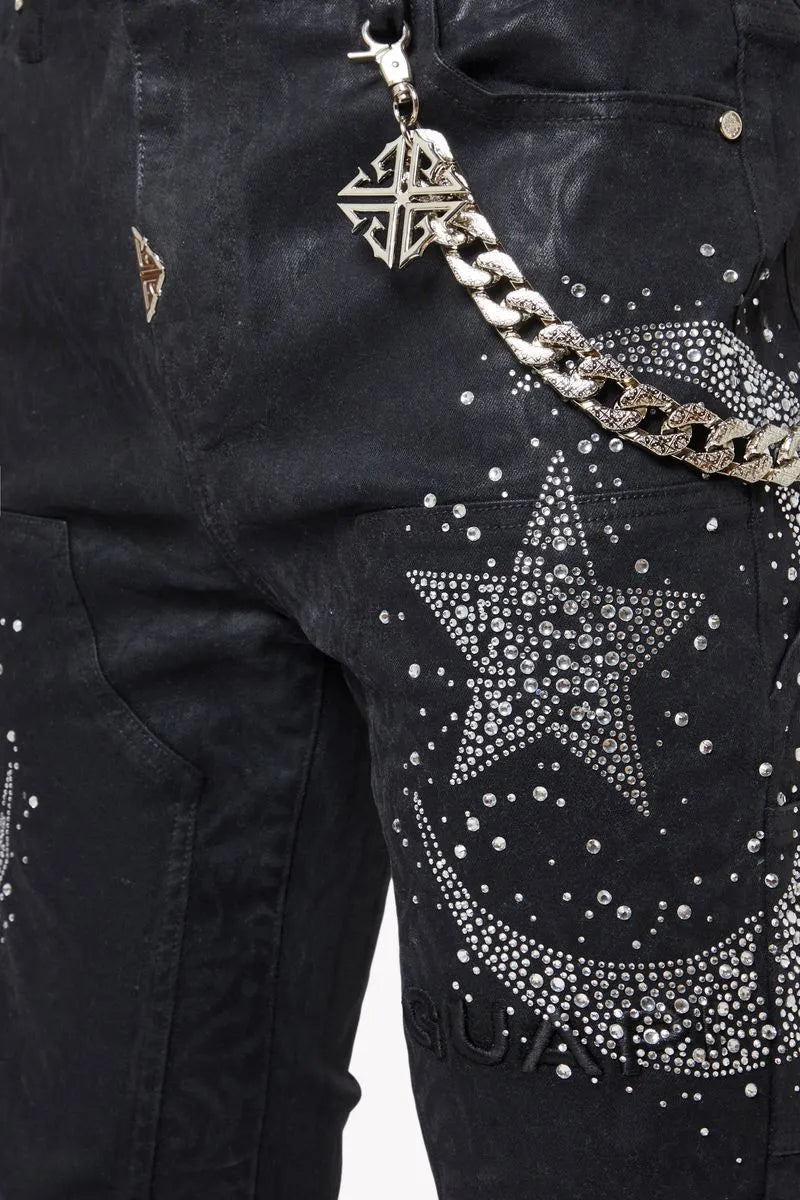 Men's Waxed Calligraphy Denim Pant