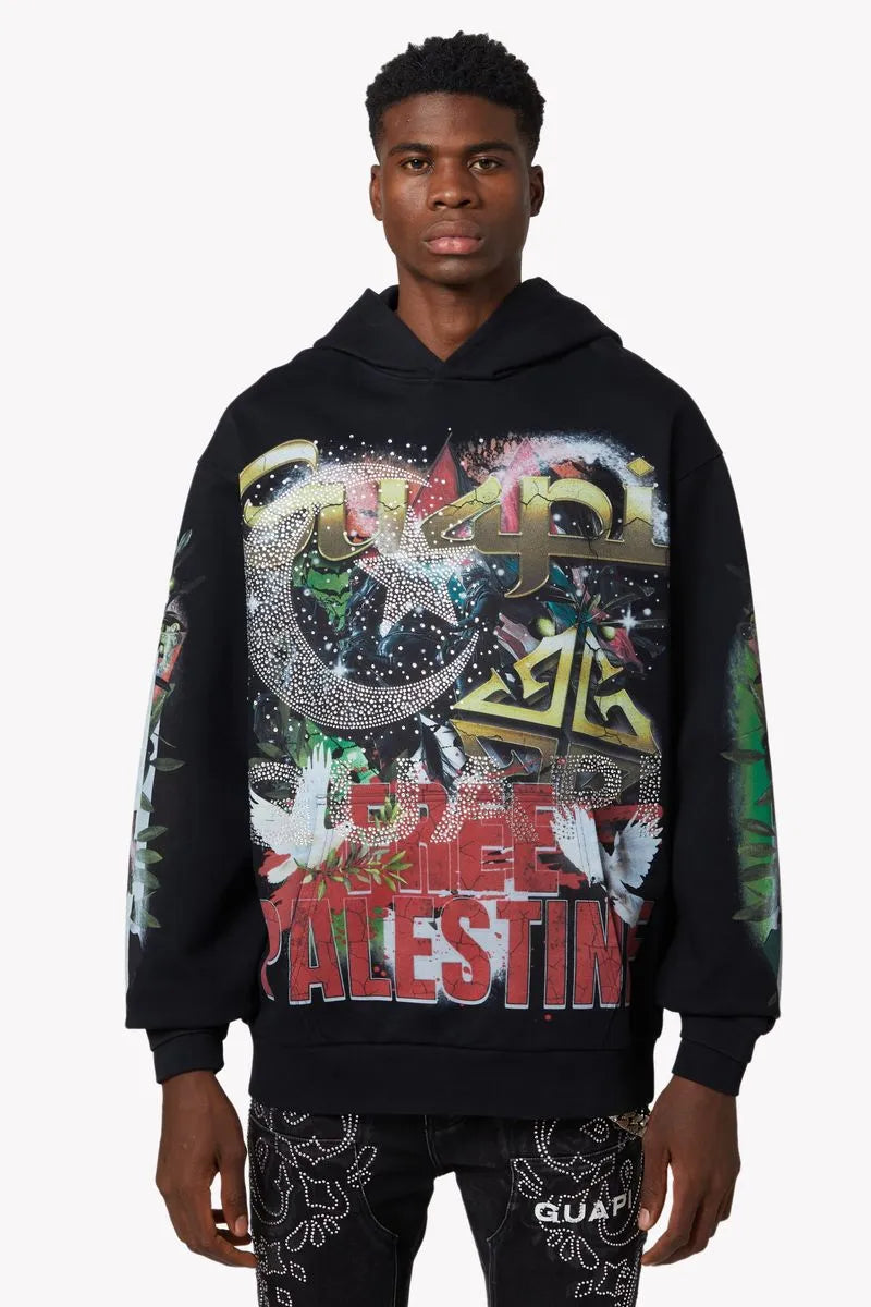 Men's Black Free Palestine Hoodie