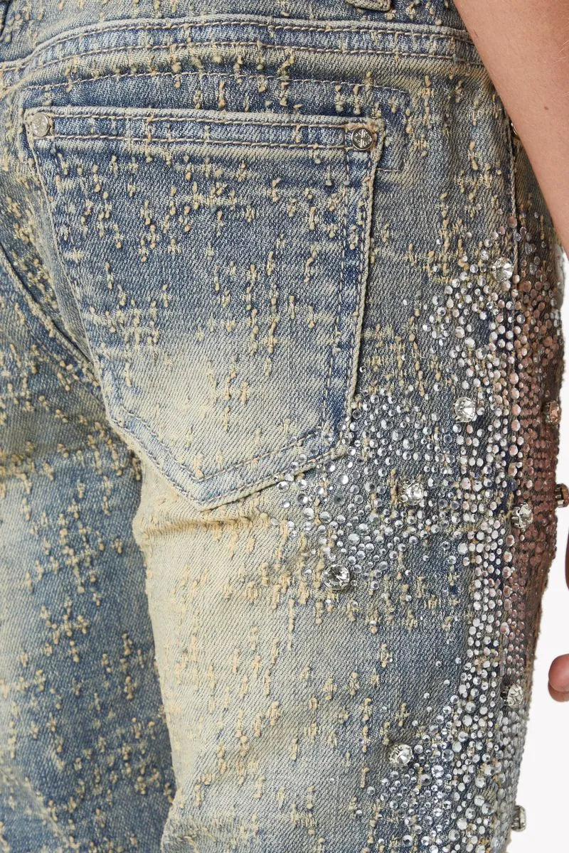 Kid's Distressed Cross Denim Pant