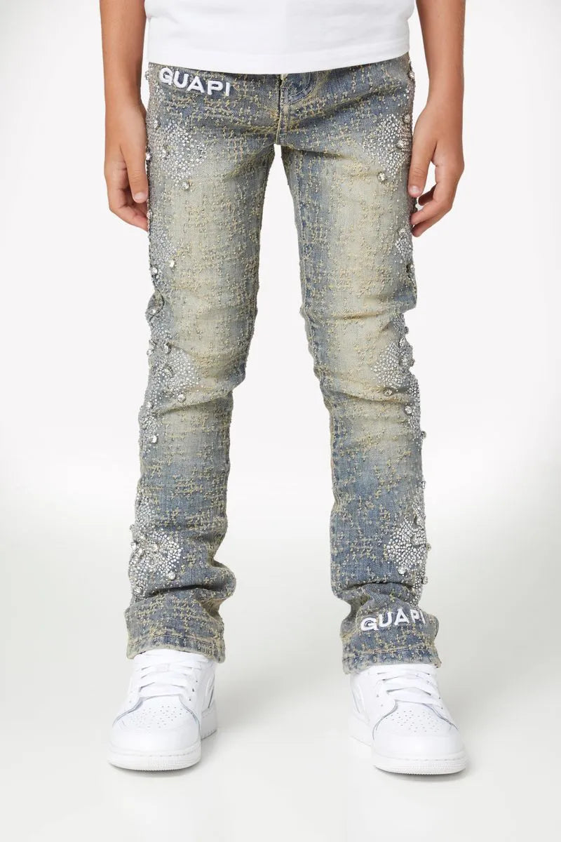Kid's Distressed Cross Denim Pant