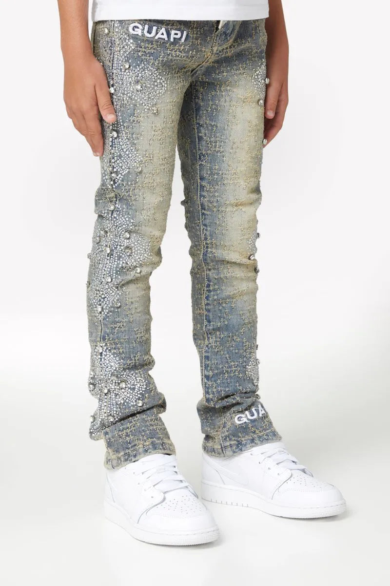 Kid's Distressed Cross Denim Pant