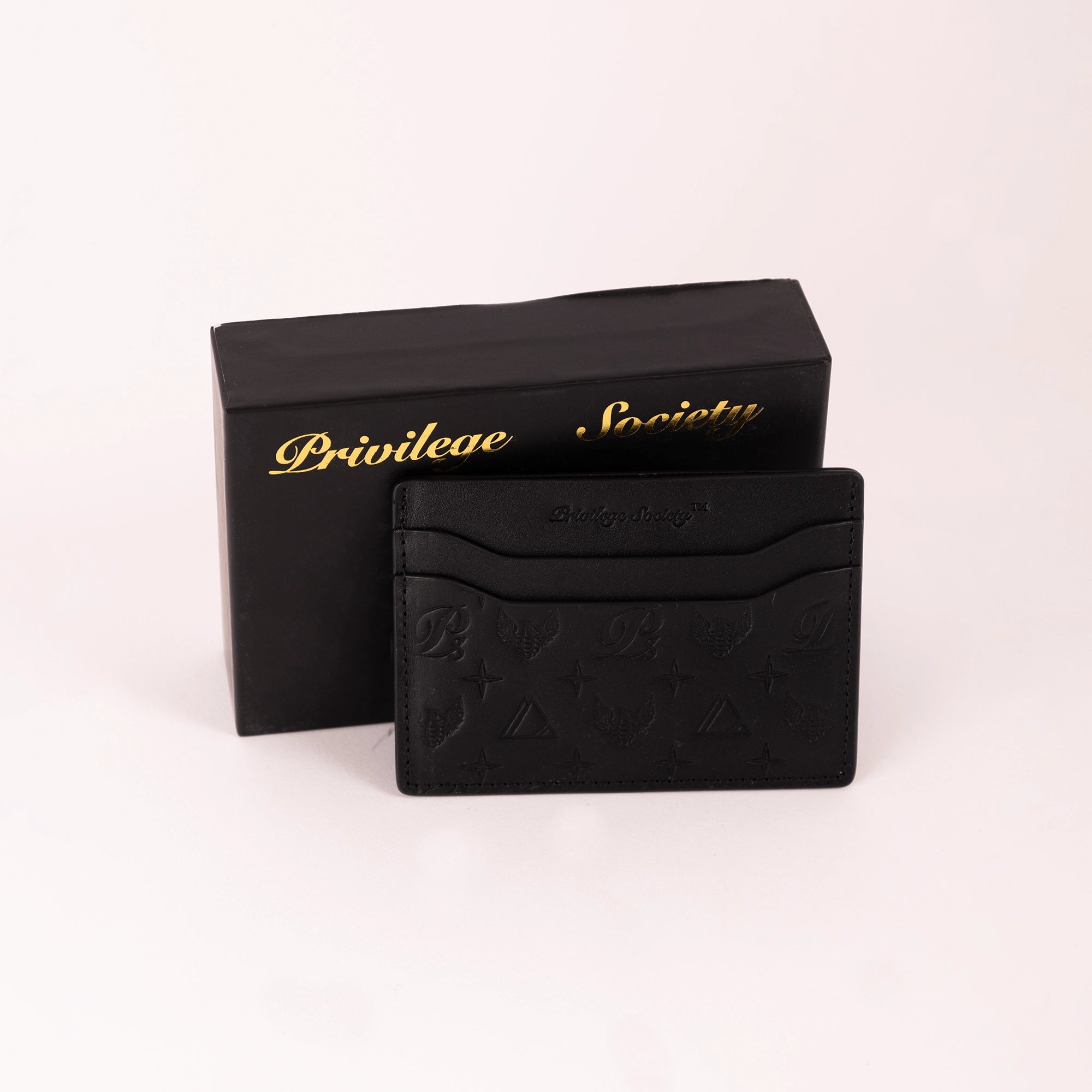 Men's Monogram Leather CC Wallet Privilege Society - Tops and Bottoms USA