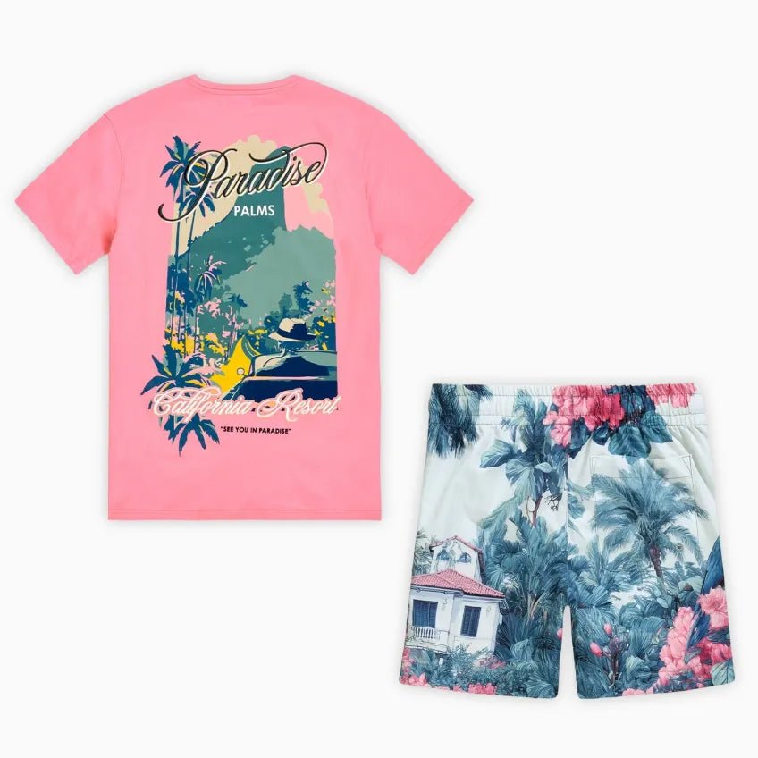 Kid's Paradise Palms T-Shirt and Shorts Outfit Jordan Craig - Tops and Bottoms USA