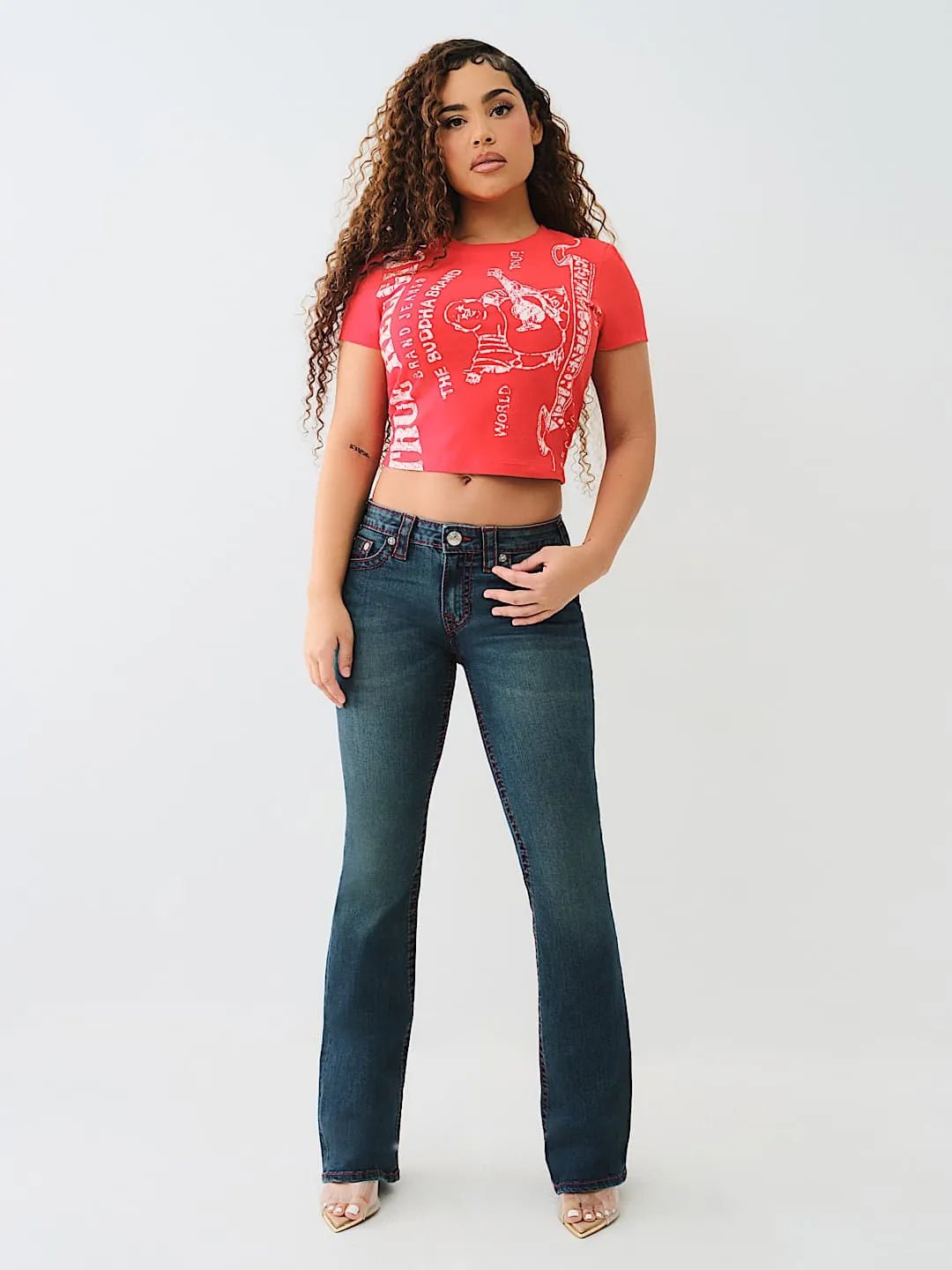 Women's Heritage Logo Baby T-Shirt True Religion - Tops and Bottoms USA