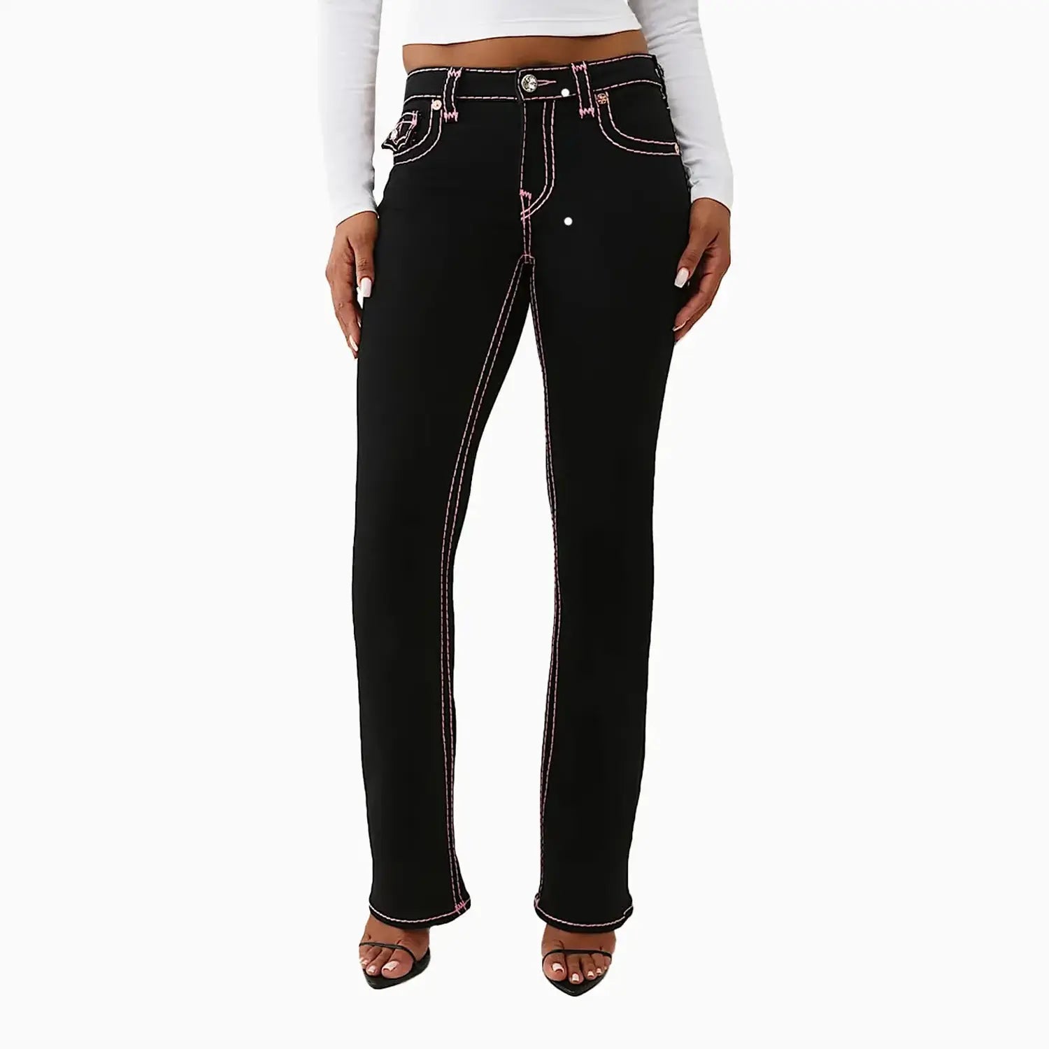 True Religion Women's Becca Mid Rise Super T Bootcut Jean Pant