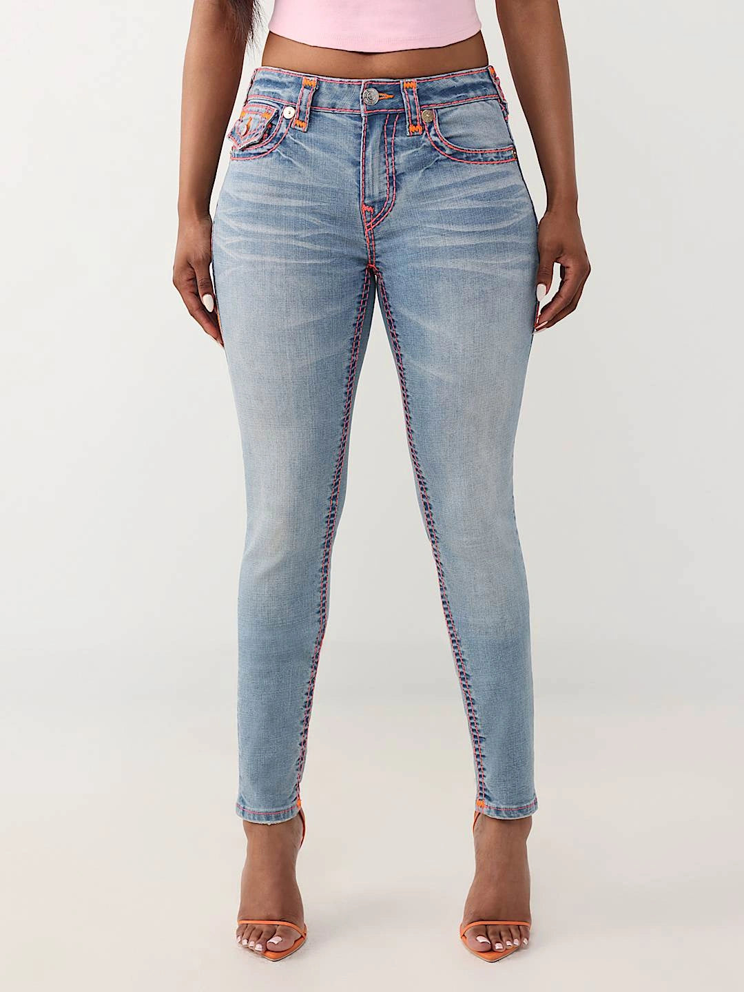 Women's Jennie Mid Rise Super T Flap Curvy Skinny Jean Pant