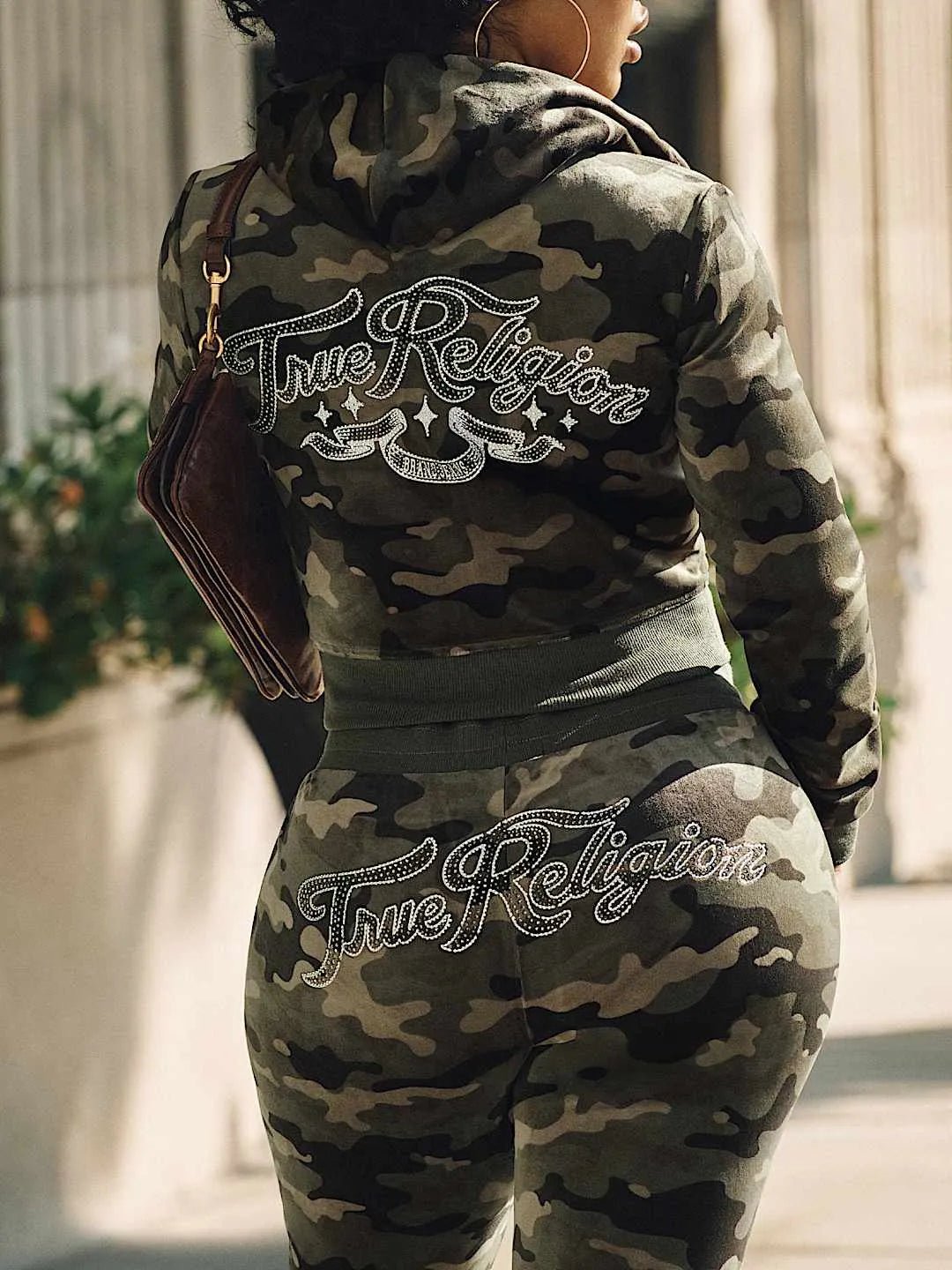 Women's Camo Velour Shrunken Outfit True Religion - Tops and Bottoms USA