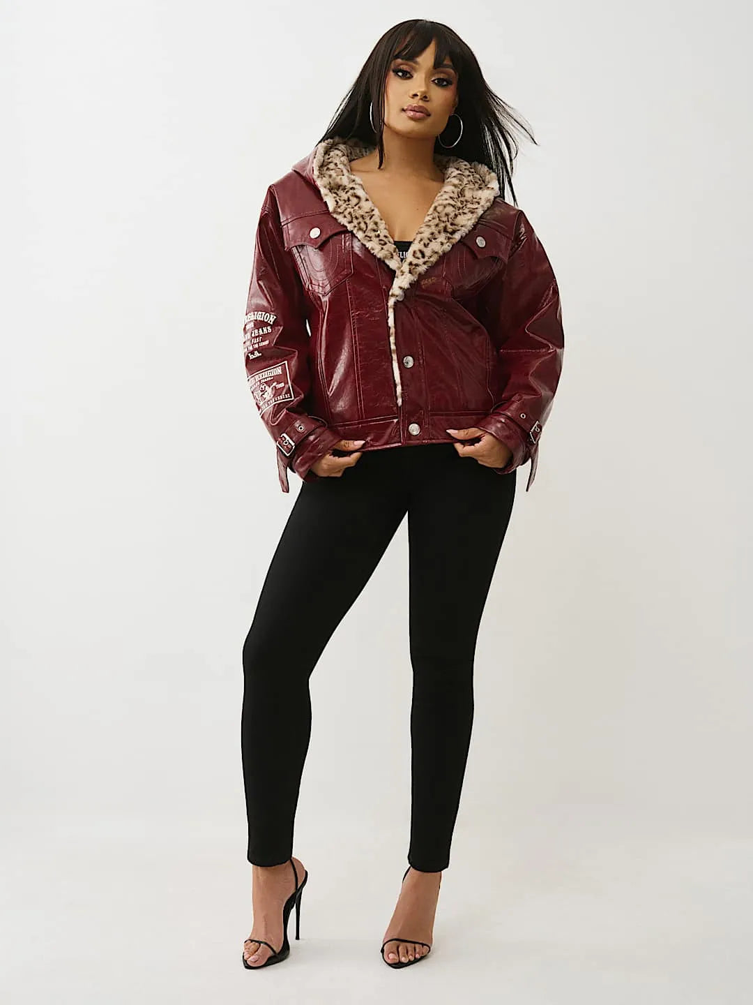 Women's Oversize Patent Leather Jacket