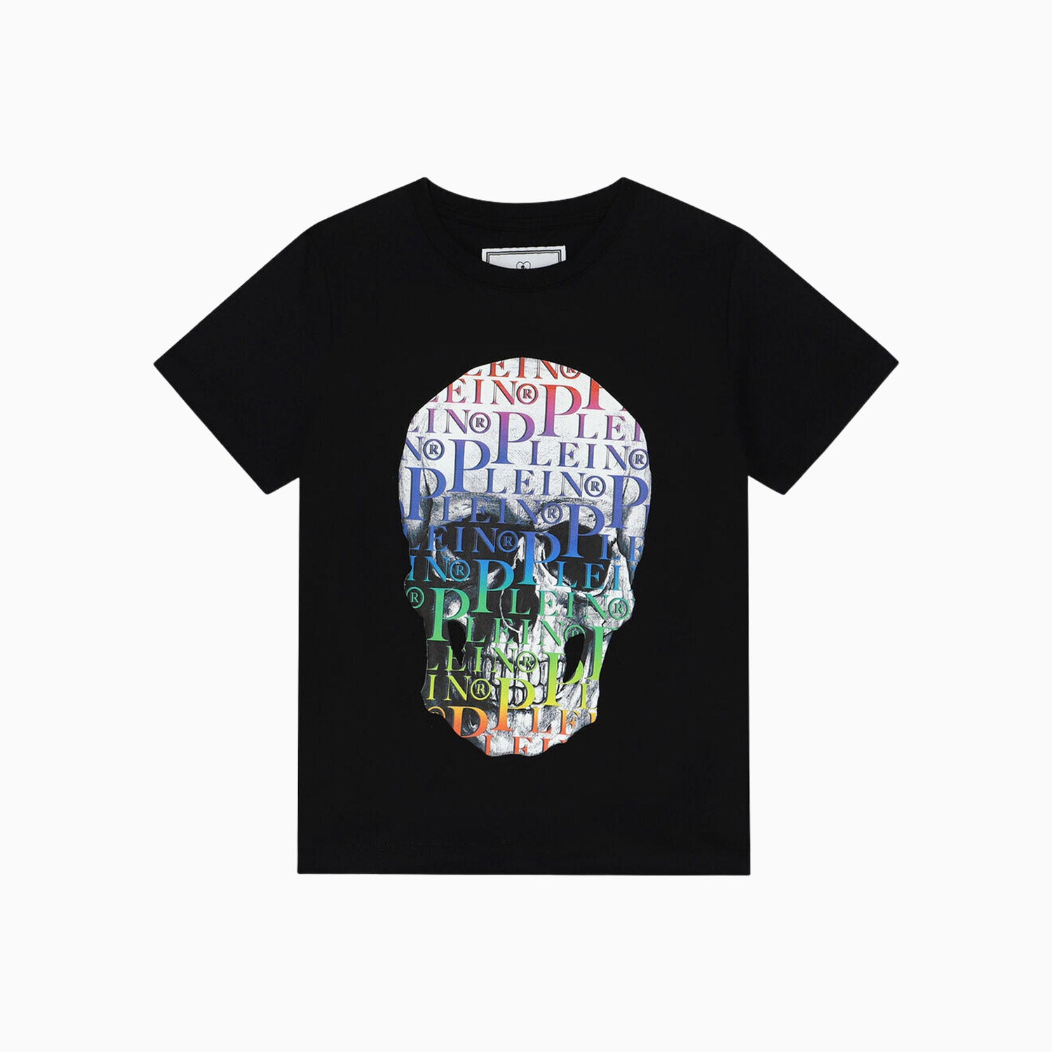 phillpp-plein-kids-rainbow-skull-and-plein-short-sleeve-t-shirt-2sm001-laa23-60100