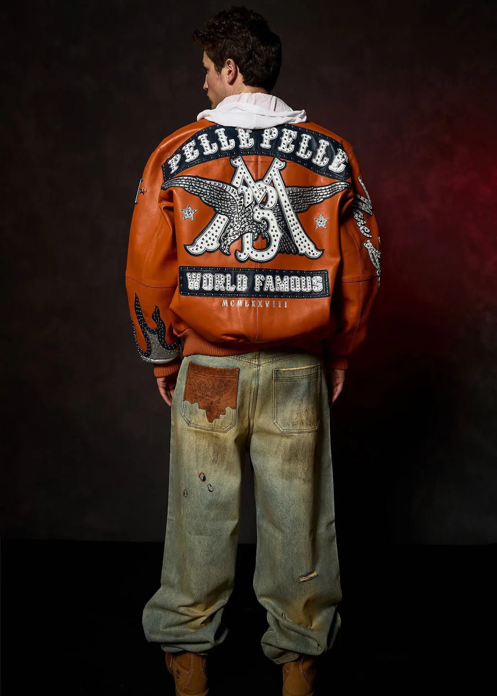 Men's World Famous Pelle Leather Jacket Pelle Pelle - Tops and Bottoms USA