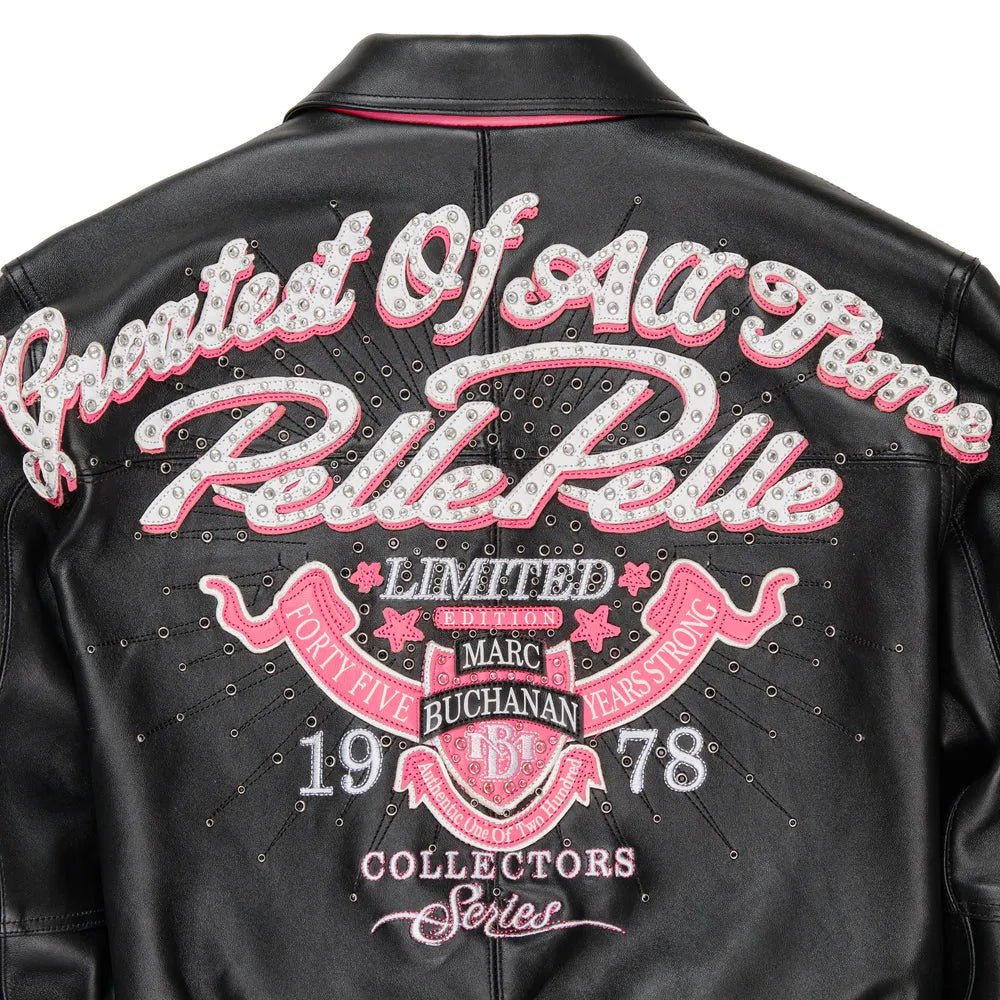 Women's Greatest Of All Time Crop Leather Jacket Pelle Pelle - Tops and Bottoms USA