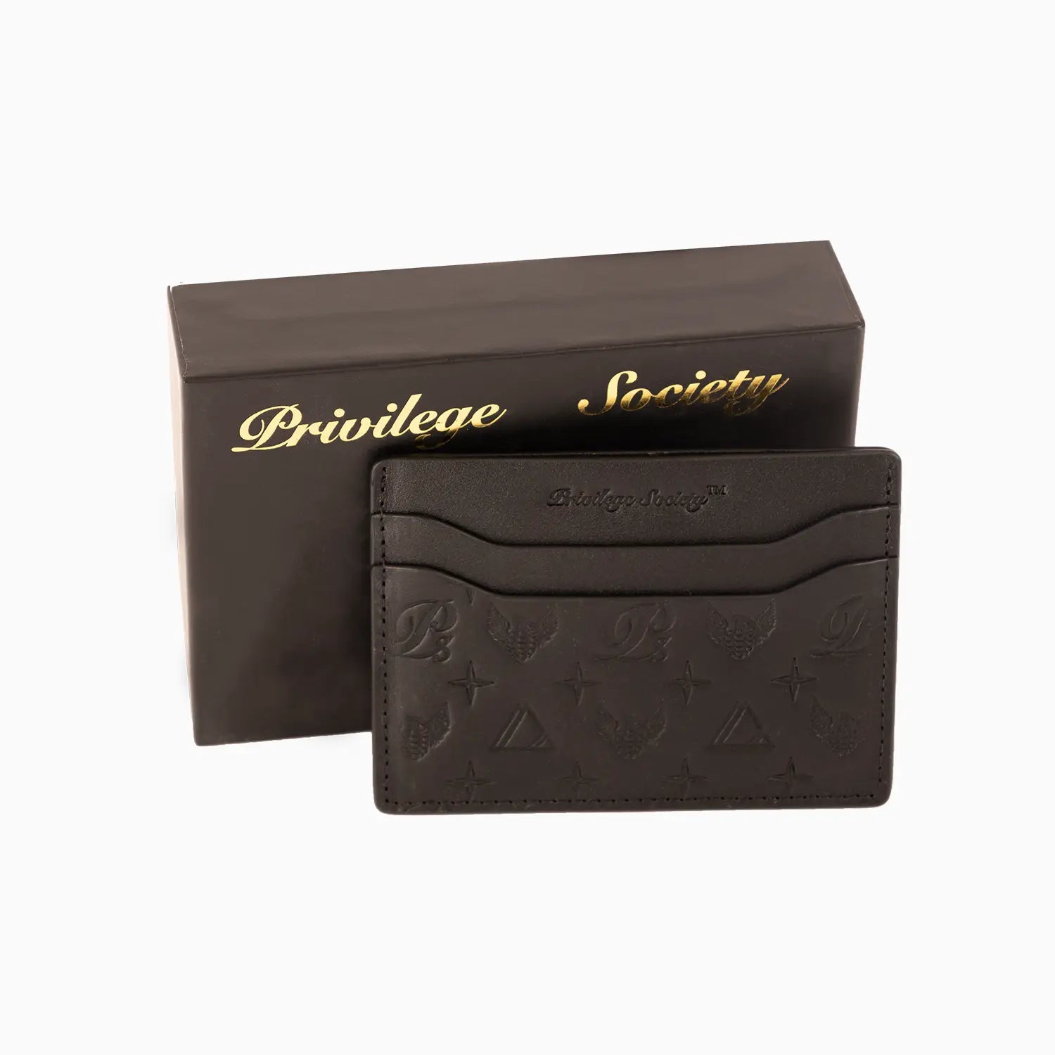 Men's Monogram Leather CC Wallet Privilege Society - Tops and Bottoms USA