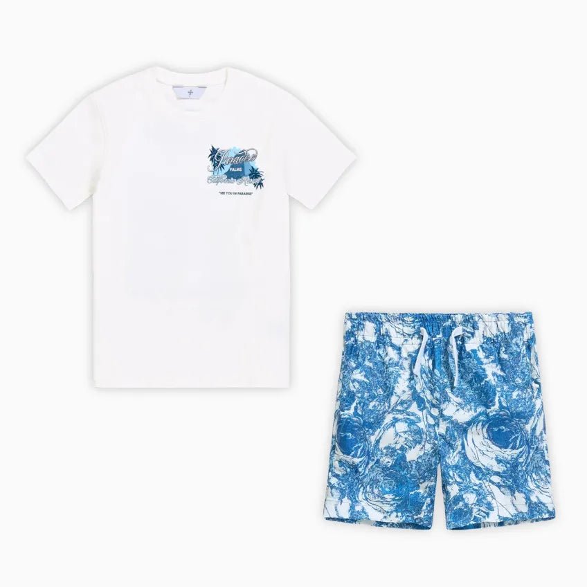 Kid's Paradise Palms T-Shirt and Shorts Outfit Jordan Craig - Tops and Bottoms USA