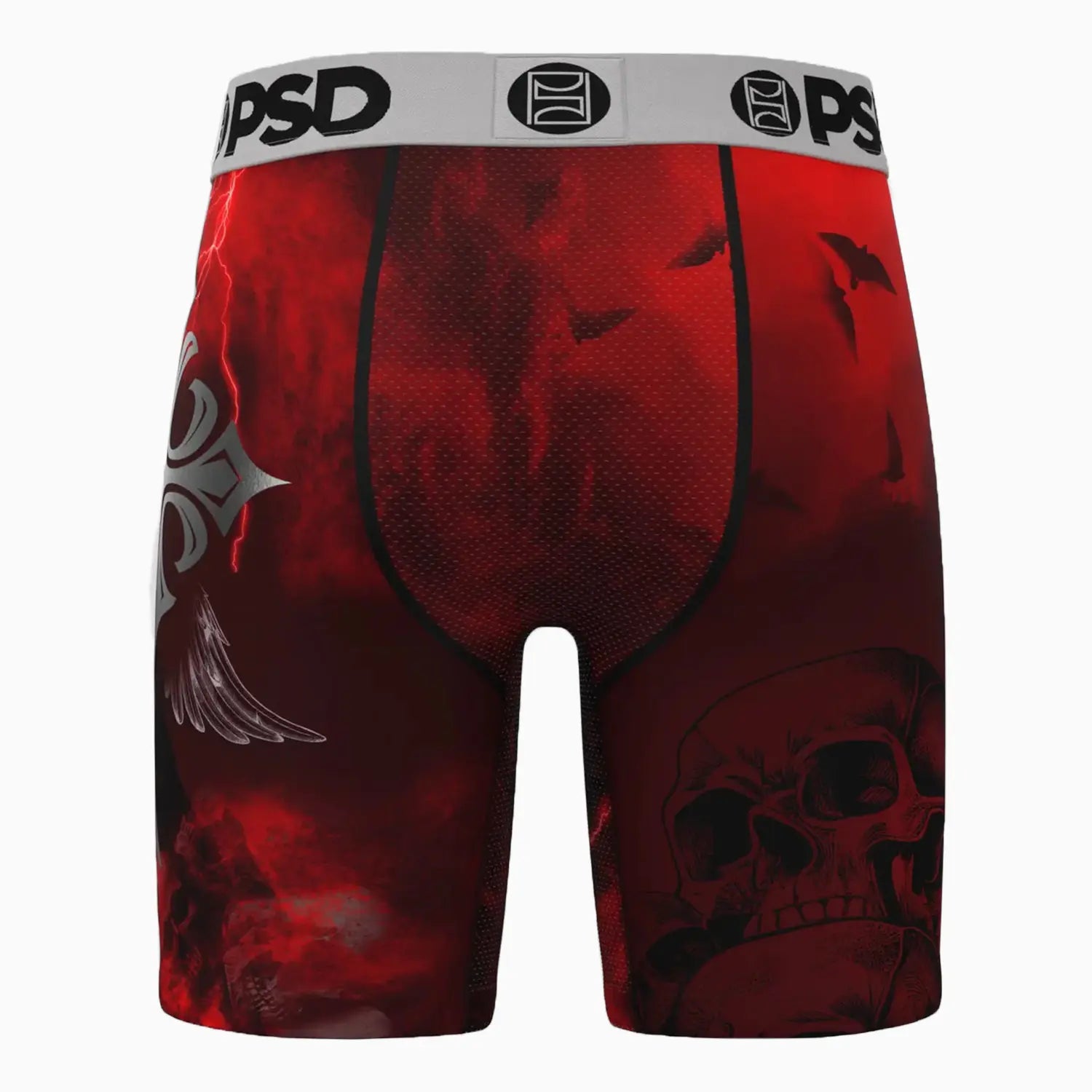 Men's Silver Wing Red Standard Length Boxer PSD Underwear - Tops and Bottoms USA