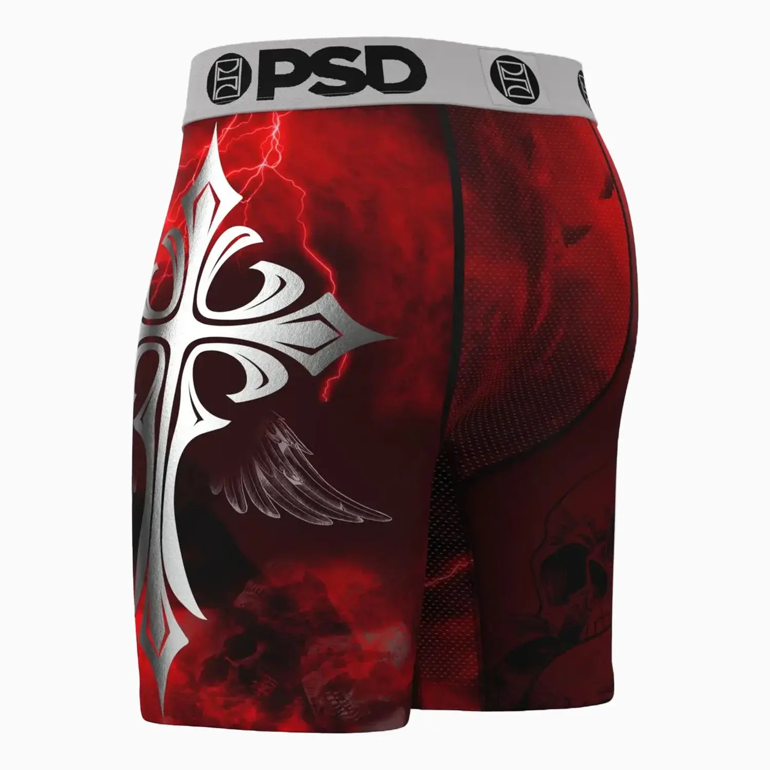 Men's Silver Wing Red Standard Length Boxer PSD Underwear - Tops and Bottoms USA
