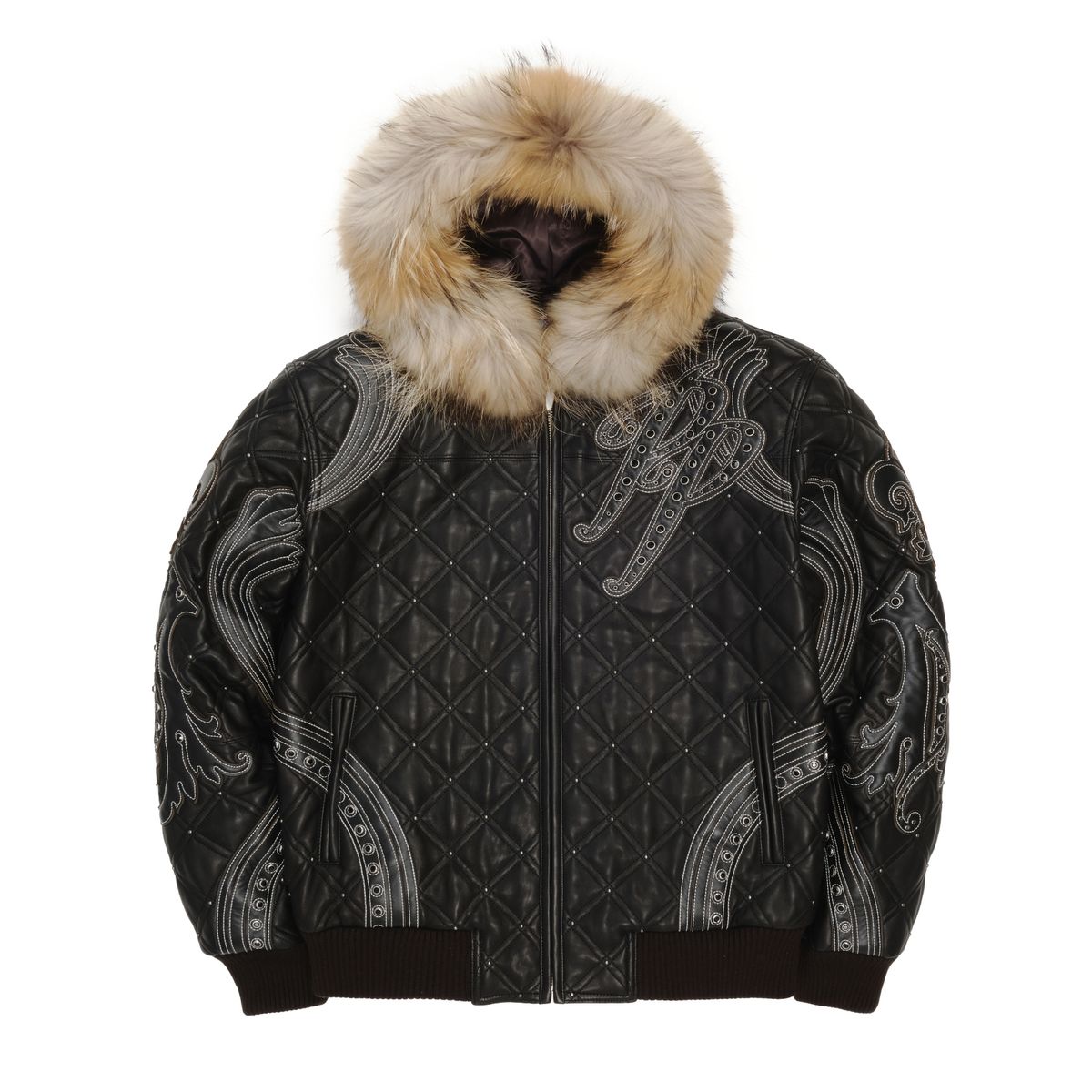 Men's Royale Hooded Leather Jacket Pelle Pelle - Tops and Bottoms USA