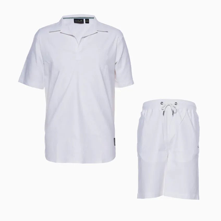 A Tiziano Men's Cusp Lamont Linen Shirt and Shorts Outfit