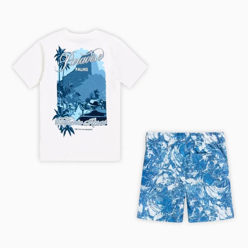 Kid's Paradise Palms T-Shirt and Shorts Outfit Jordan Craig - Tops and Bottoms USA