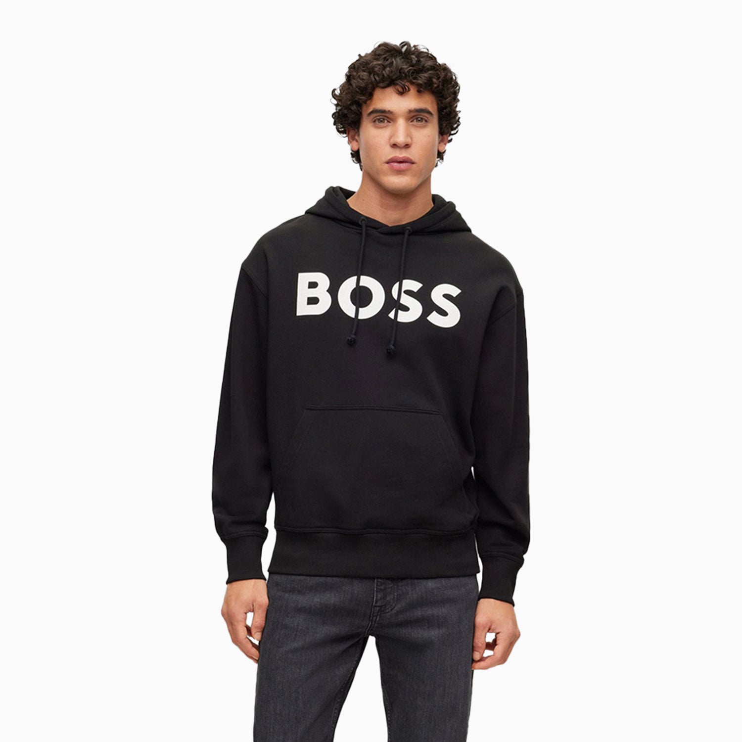 Sweat à Capuche Hugo Boss Homme (noir, Taille M, Léger, Coton Jersey)