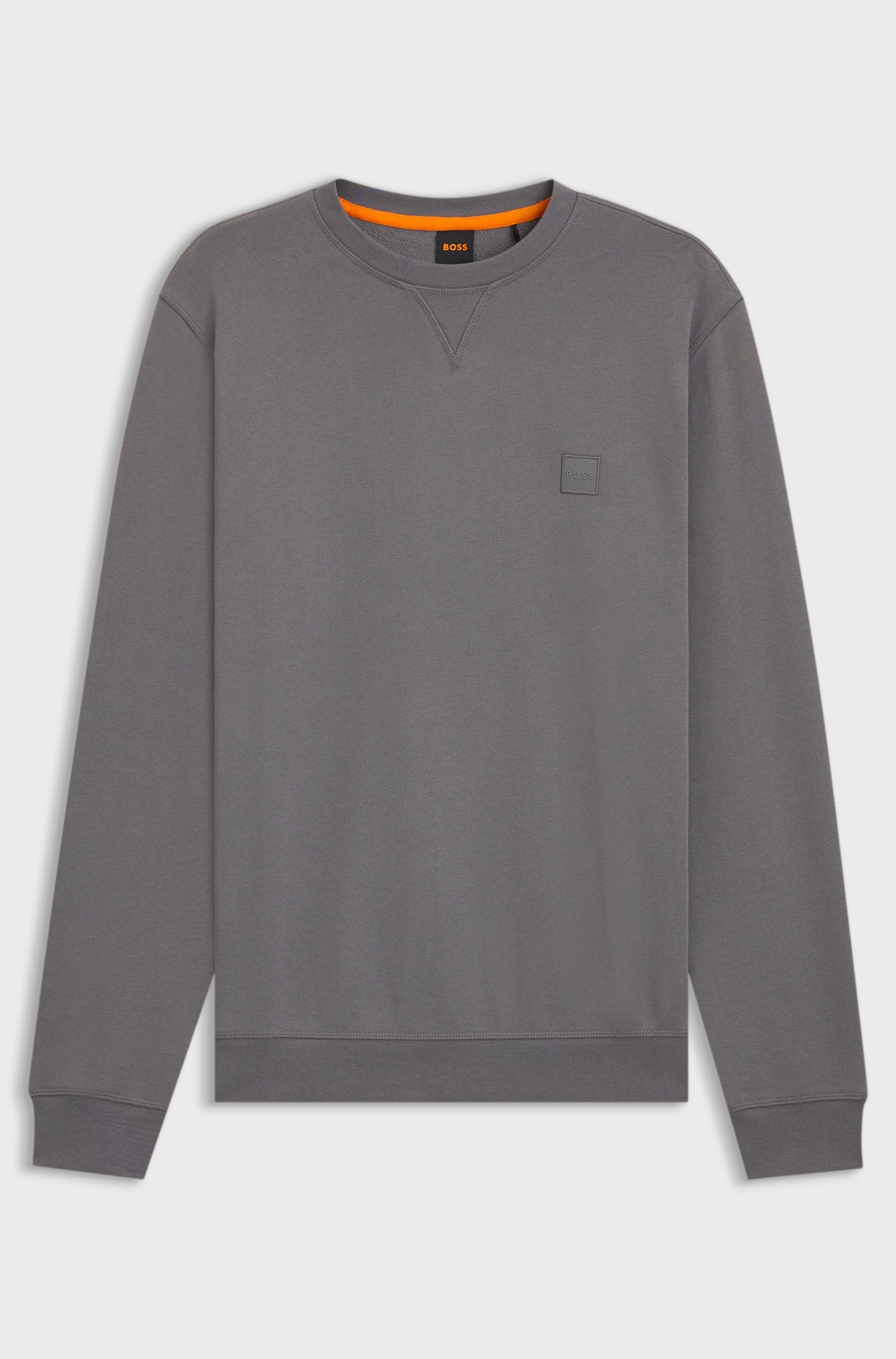 Men's Cotton Terry Sweatshirt with Logo Patch