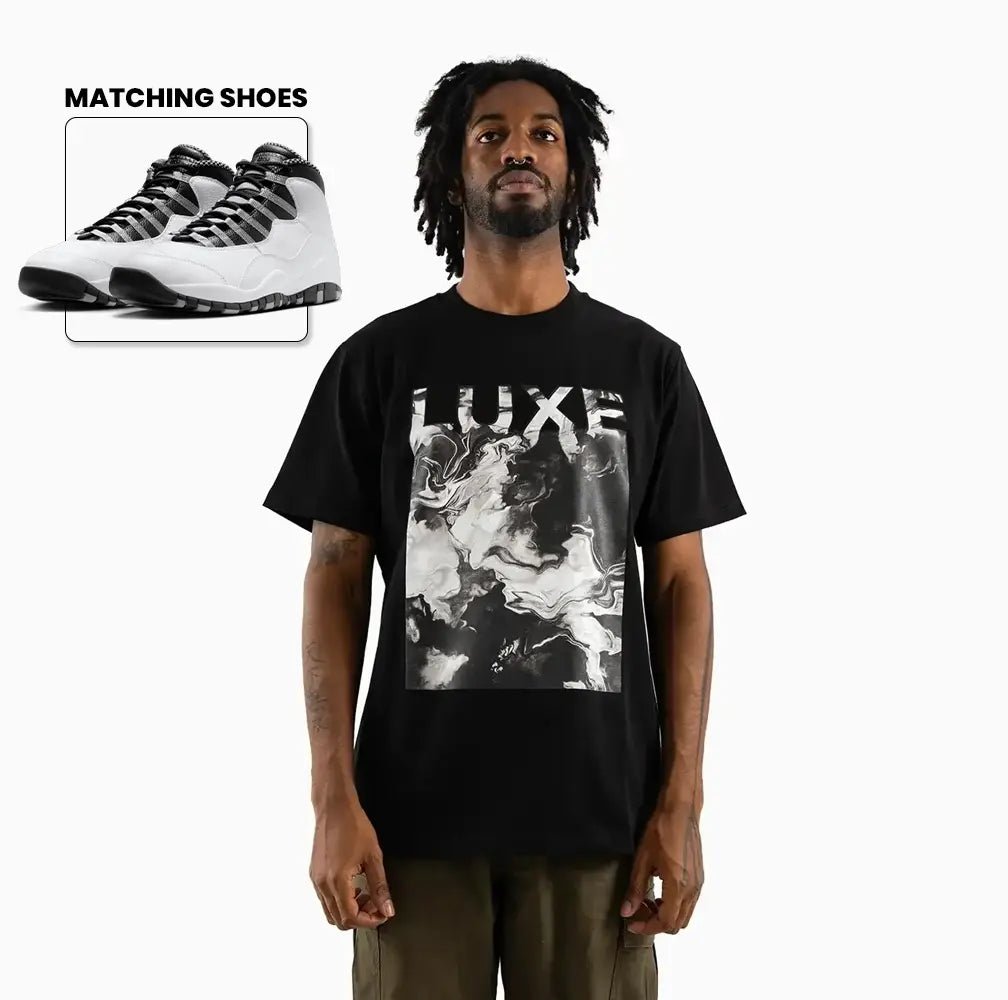 Men's Monochrome Marble Graphic T-Shirt Luxe - Tops and Bottoms USA