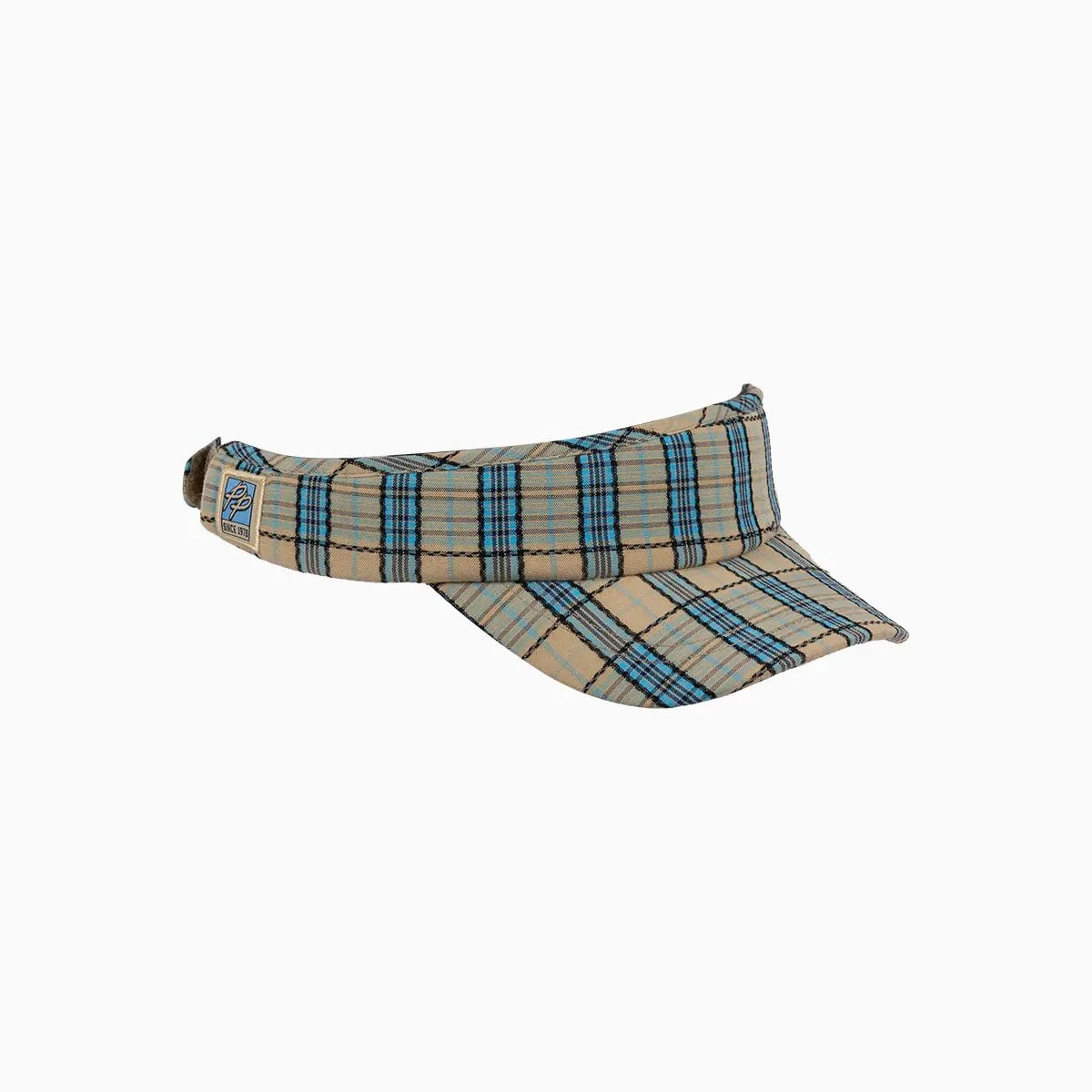 Classic Khaki Blue Tartan Adjustable Sports Visor Pelle Pelle - Tops and Bottoms USA
