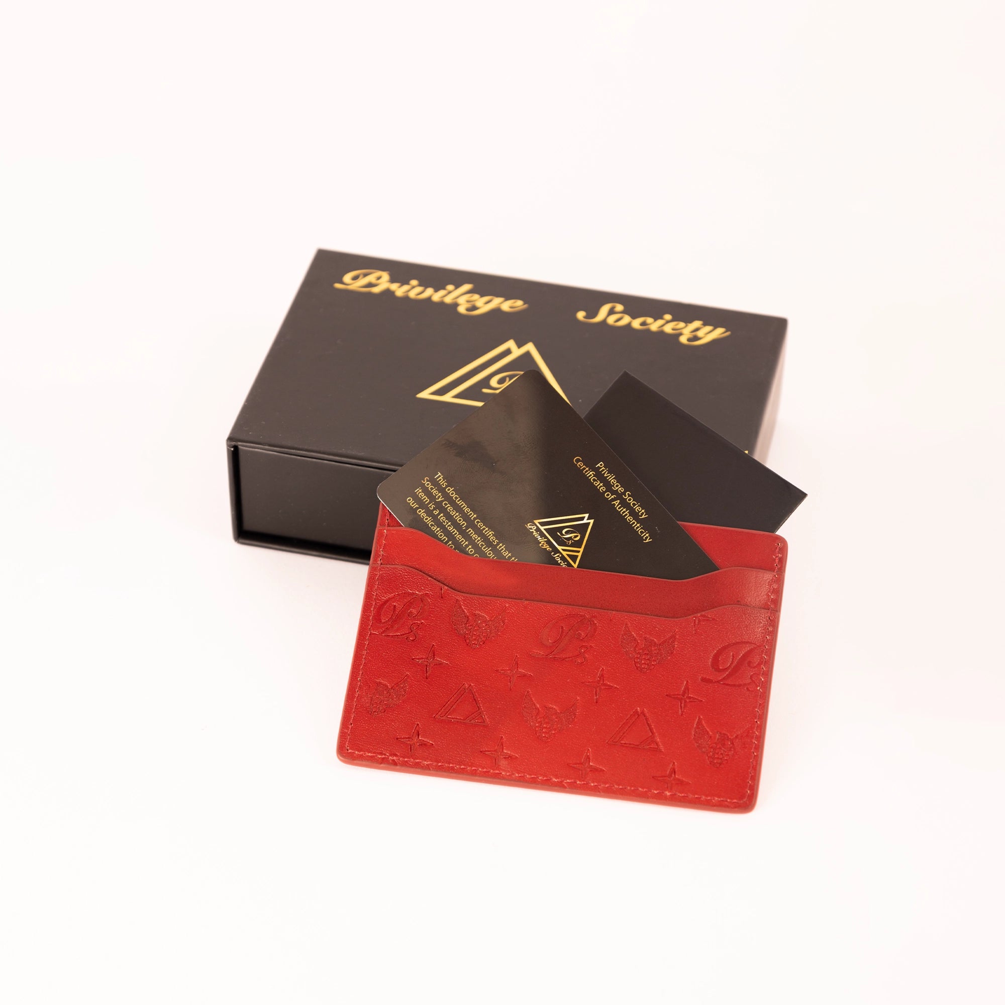 Men's Monogram Leather CC Wallet Privilege Society - Tops and Bottoms USA